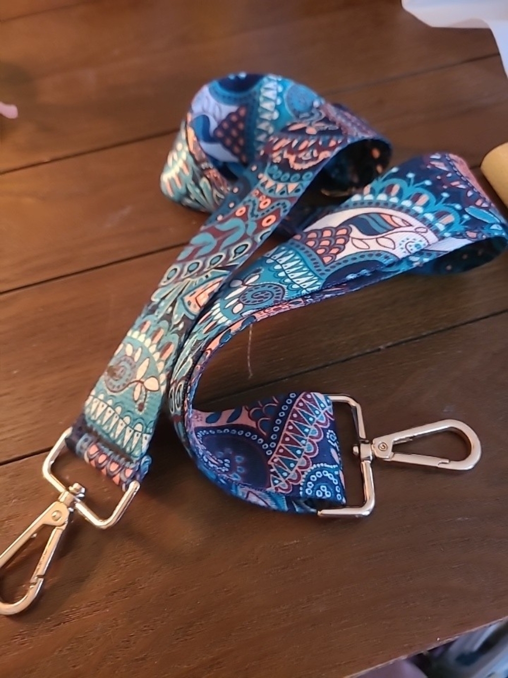 Adjustable‎ Blue Paisley Pattern Crossbody Strap For Purse Bag